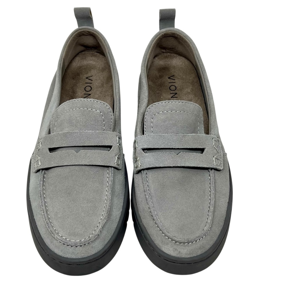 Vionic Women's Uptown Light Grey Suede Leather Slip On Loafers size 5 - Picture 2 of 16